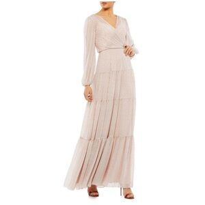 MAC DUGGAL Tiered Blouson Sleeve Maxi Dress NWT Size 10 Style 49514